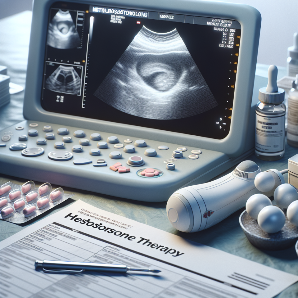 Ultrasound monitoring during metildrostanolone therapy